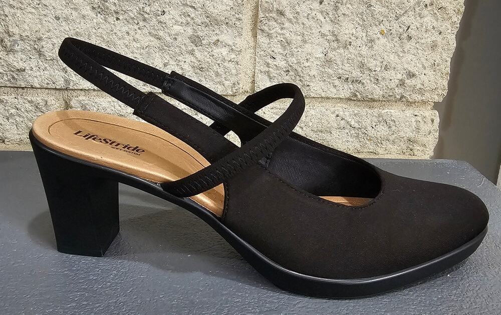LifeStride Evoke Slingback Mary Jane Platform Pump Black Comfort New Sz 10
